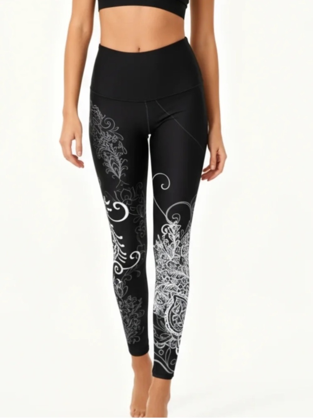 NOMINOU Shabeena Leggings Hindi Om Shanti Shanti Shanti Filagree Mandala Medium